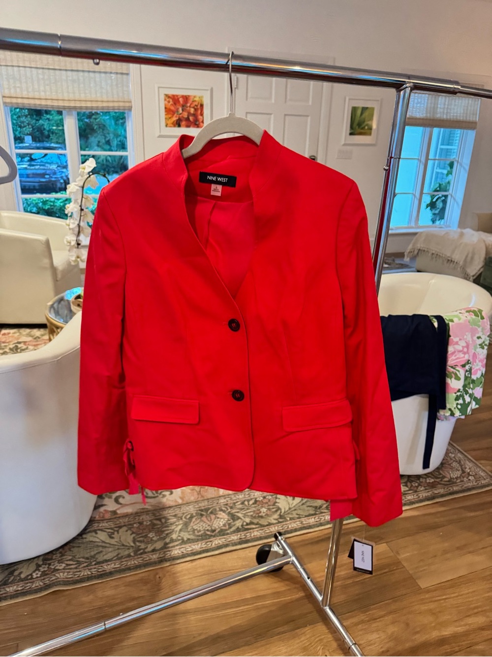 Nine West Bright Red Women's Fitted Blazer and pants